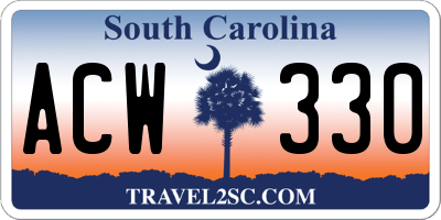 SC license plate ACW330