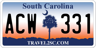 SC license plate ACW331