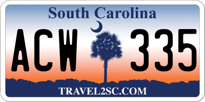 SC license plate ACW335