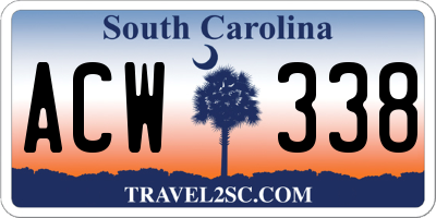 SC license plate ACW338