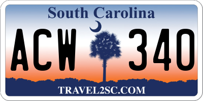 SC license plate ACW340