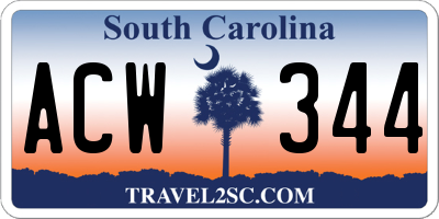 SC license plate ACW344