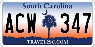 SC license plate ACW347