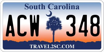 SC license plate ACW348