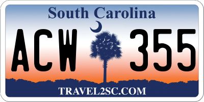 SC license plate ACW355