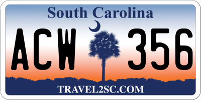 SC license plate ACW356