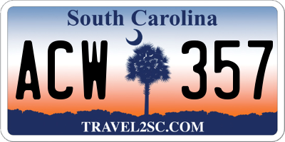 SC license plate ACW357