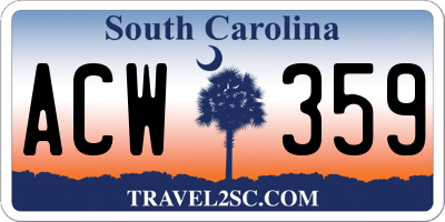 SC license plate ACW359