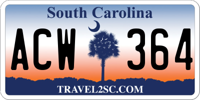 SC license plate ACW364