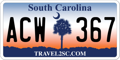 SC license plate ACW367