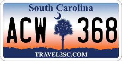 SC license plate ACW368