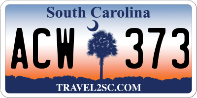 SC license plate ACW373
