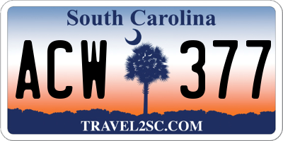 SC license plate ACW377