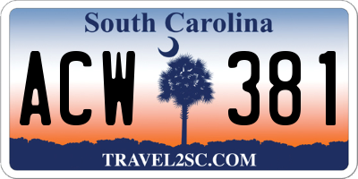 SC license plate ACW381