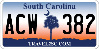 SC license plate ACW382