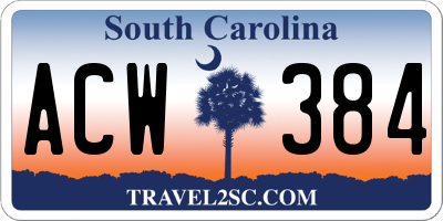 SC license plate ACW384