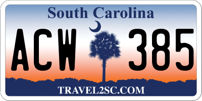SC license plate ACW385