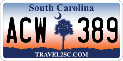 SC license plate ACW389