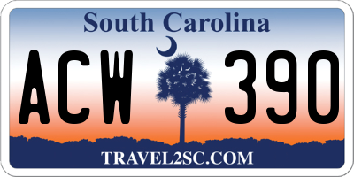 SC license plate ACW390
