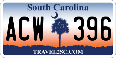 SC license plate ACW396