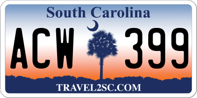 SC license plate ACW399