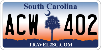 SC license plate ACW402