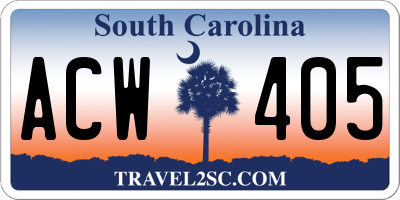 SC license plate ACW405