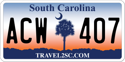 SC license plate ACW407