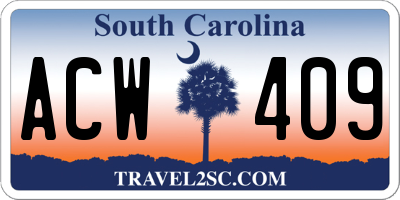 SC license plate ACW409