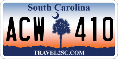 SC license plate ACW410