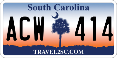 SC license plate ACW414