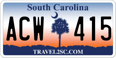SC license plate ACW415