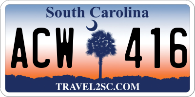 SC license plate ACW416
