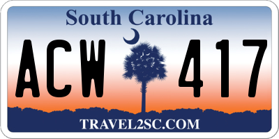SC license plate ACW417