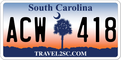 SC license plate ACW418