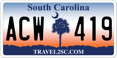SC license plate ACW419