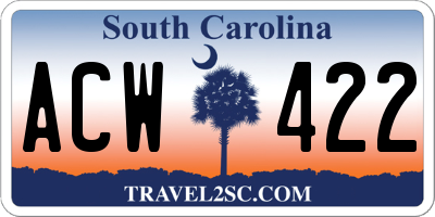 SC license plate ACW422