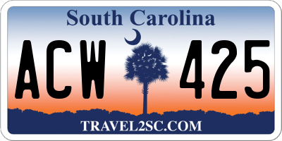SC license plate ACW425