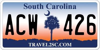 SC license plate ACW426