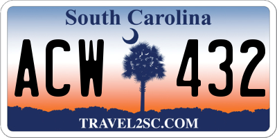 SC license plate ACW432
