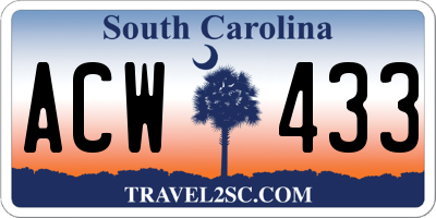 SC license plate ACW433