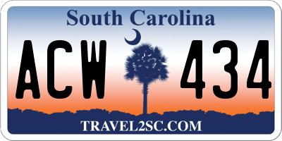 SC license plate ACW434
