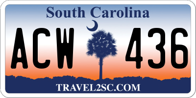 SC license plate ACW436