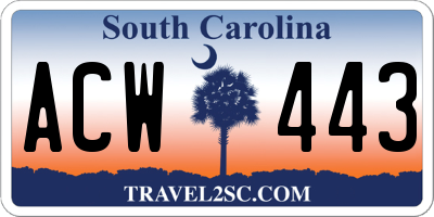 SC license plate ACW443