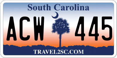 SC license plate ACW445