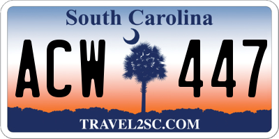 SC license plate ACW447