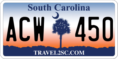 SC license plate ACW450