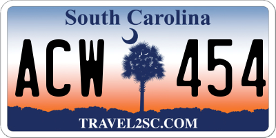 SC license plate ACW454