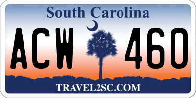 SC license plate ACW460