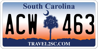 SC license plate ACW463